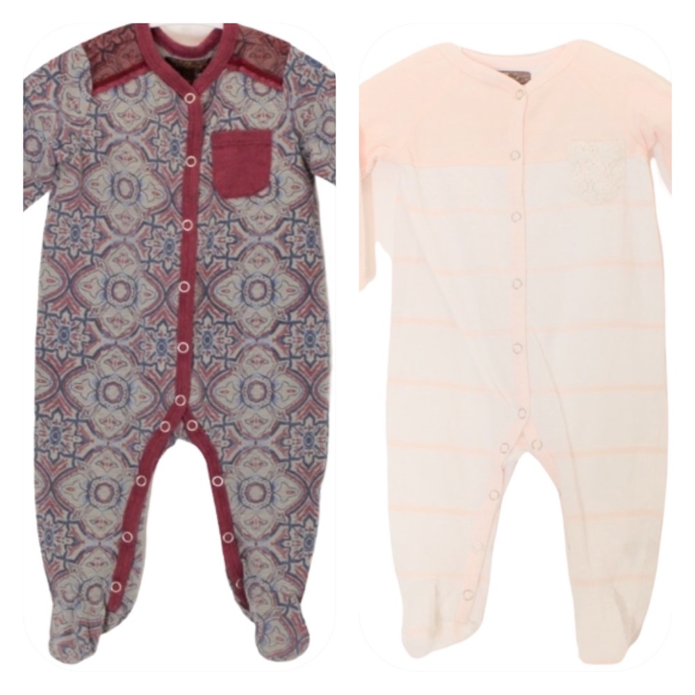 7 FOR ALL MANKIND 7 FAM Sleeper SET of Two 3-6m